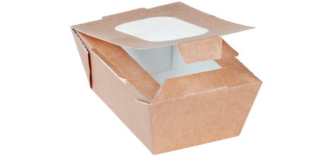Hot Shelf Box Kraft small avec fenêtre avec fentes d’aération
