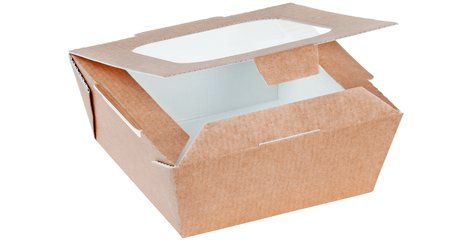 Hot Shelf Box Kraft medium avec fenêtre avec fentes d’aération