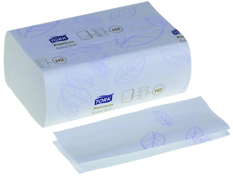 Essuie-mains en papier avec pli W, Tork Premium