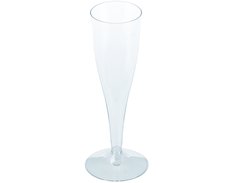 Flûte à champagne avec pied transparent, 2 pièces étalonné 1dl
