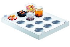 Tray en carton pour gobelets à dessert Designline adapté aux caisses normalisées