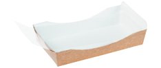 Hot Shelf Tray Kraft mit Deckfolie transparent