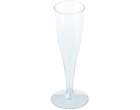 Flûte à champagne avec pied transparent, 2 pièces étalonné 1dl