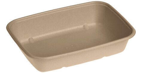 Schale Zuckerrohr/PBAT, 950ml nature, 230x165x47mm