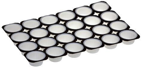 Backtray mit 6x4 Muffins 50g braun/weiss