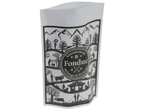 Fondue Stehbodenbeutel Scherenschnitt